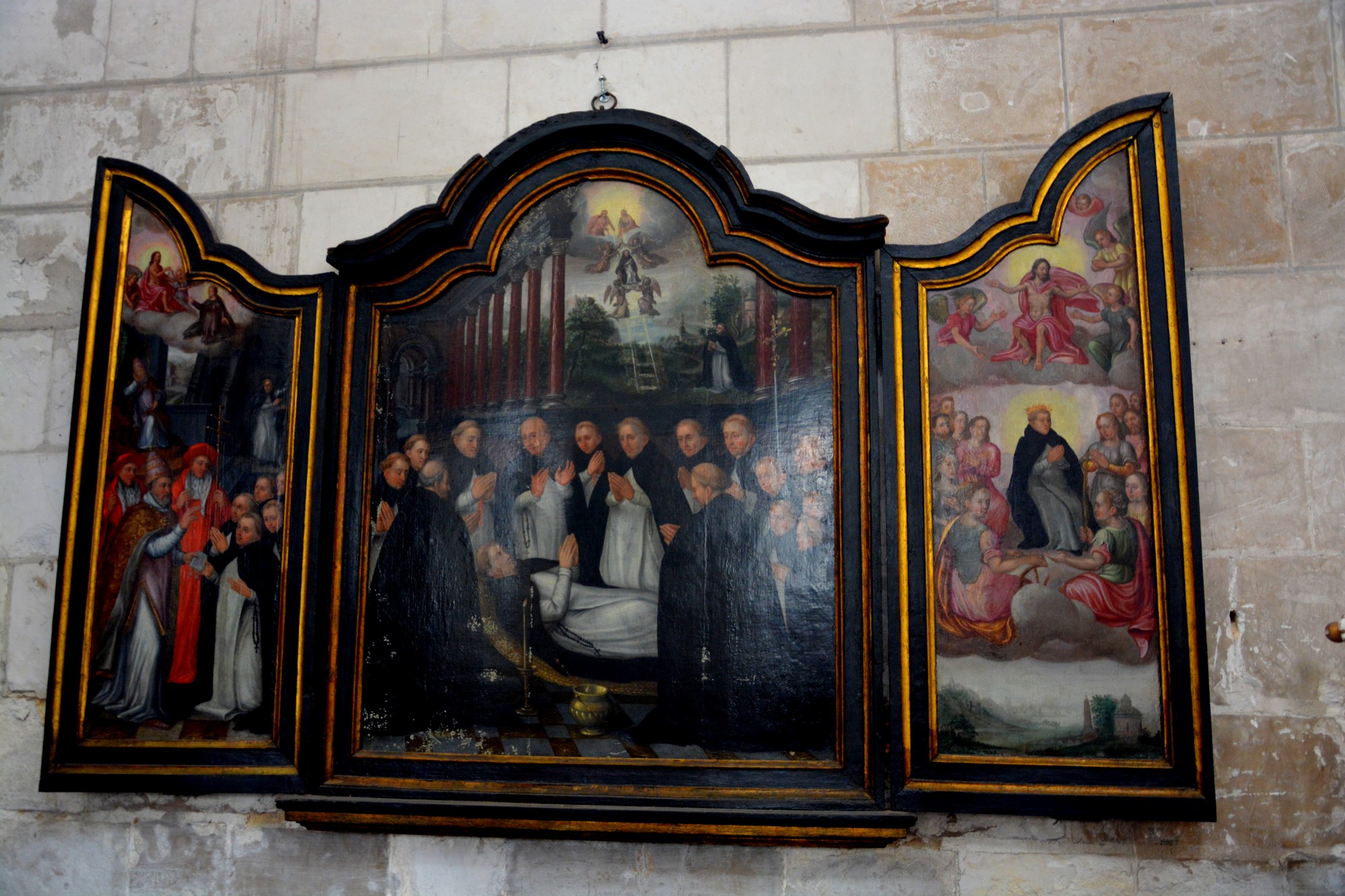 Cathédrale de Saint-Omer - Chapelle Saint Jacques Apôtre, triptyque vie de saint Dominique