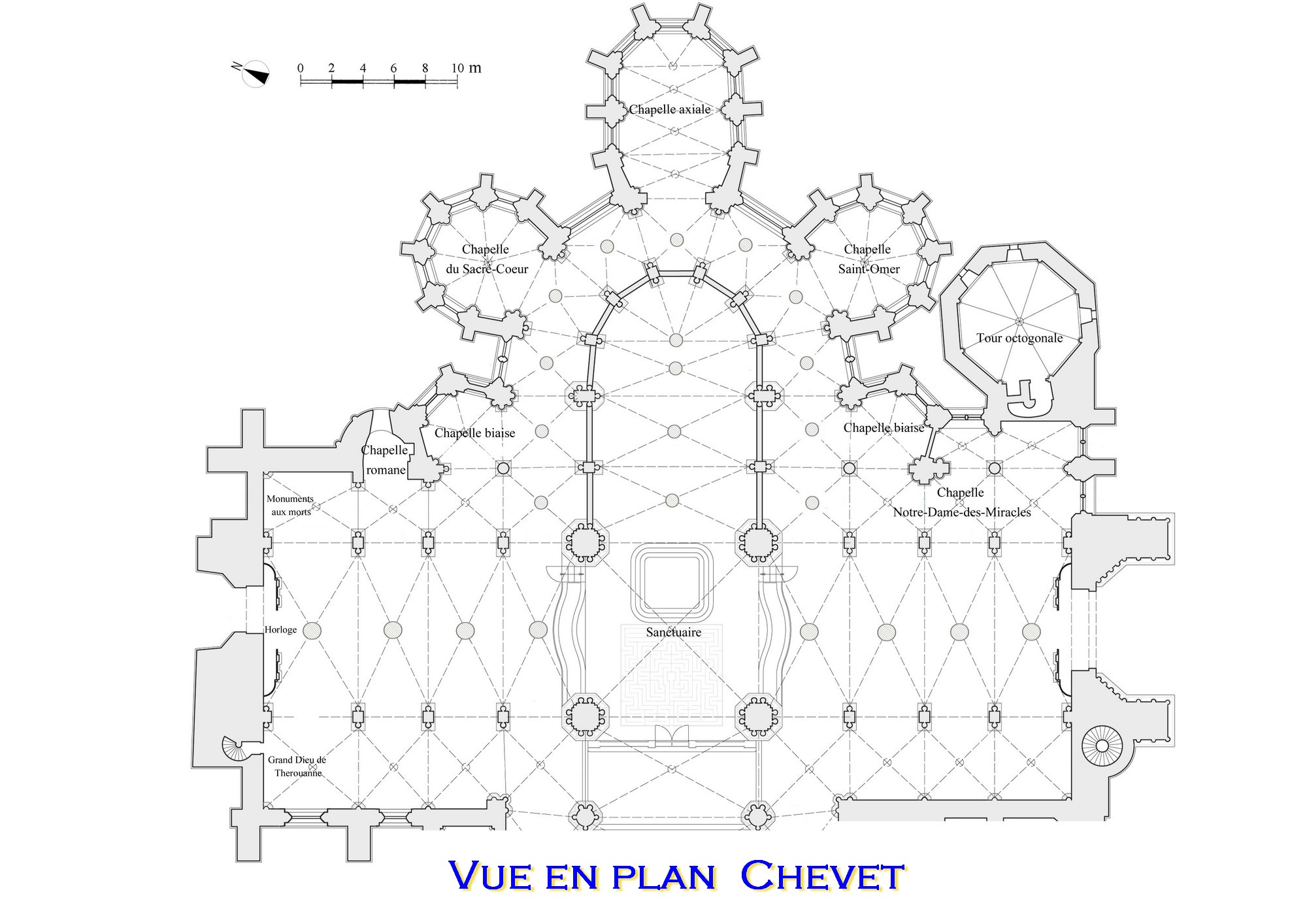 plan-chevet de Notre-Dame de saint-omer